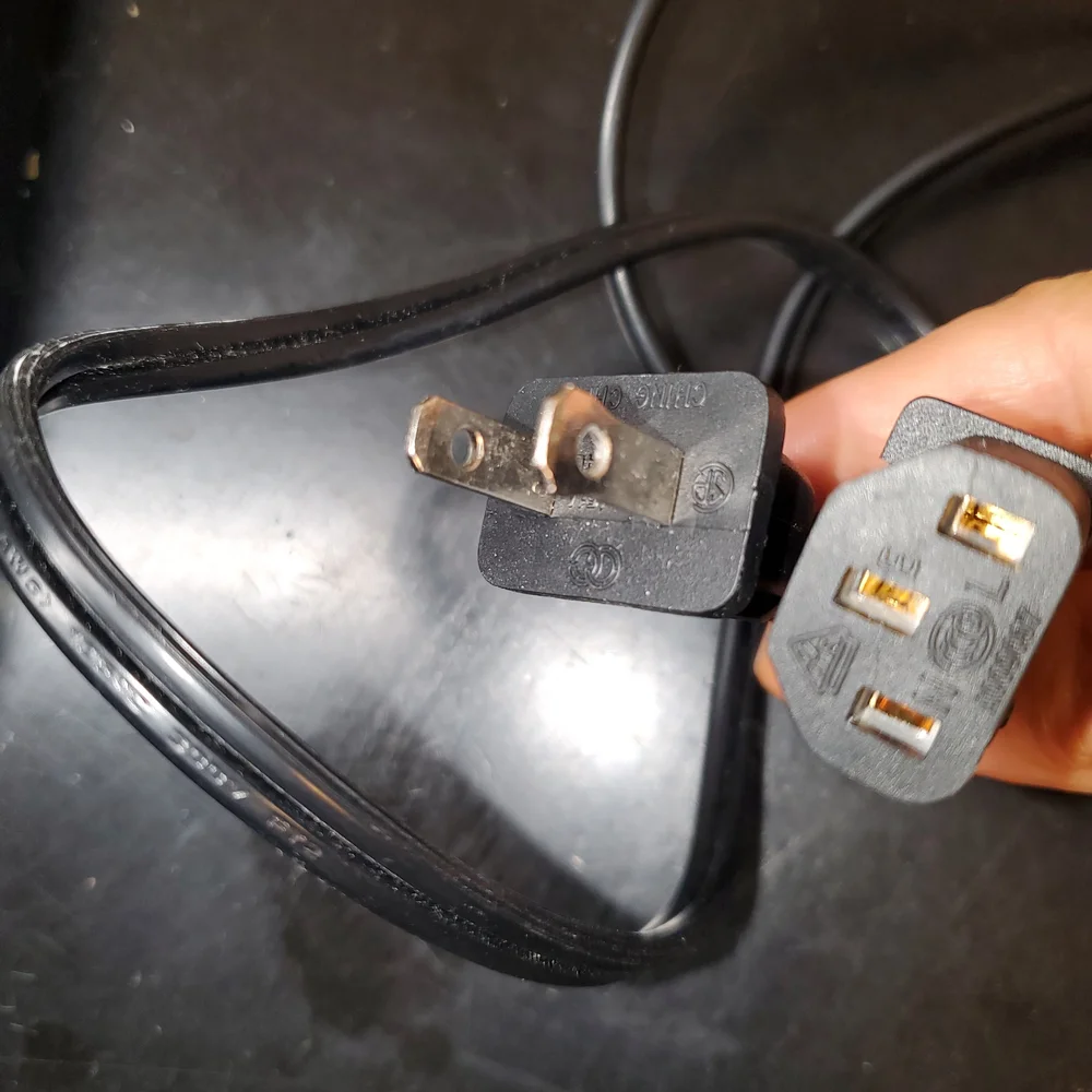 Power Cord 10A 125V 3.5 FEET Black+ Extension 13A 125V 8.5 FEET White with a sli